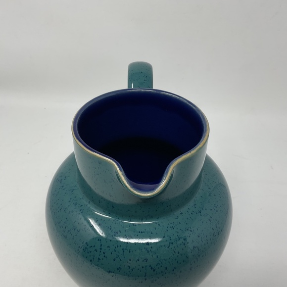 Denby Harlequin (retired) Stoneware 60 oz Blue Green Pitcher - Picture 8 of 11